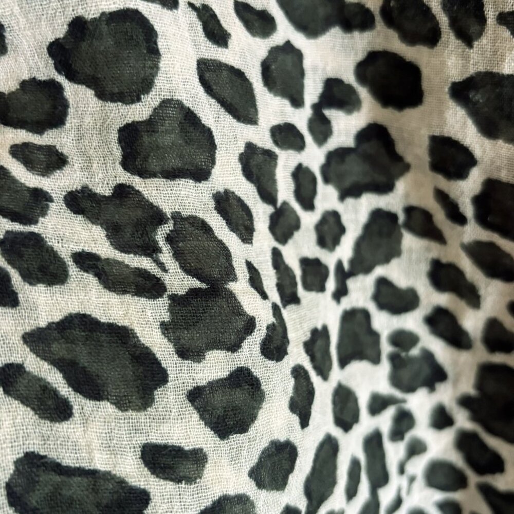 Diwali Paris leopard print oversize scarf pareo wrap sarong black green white